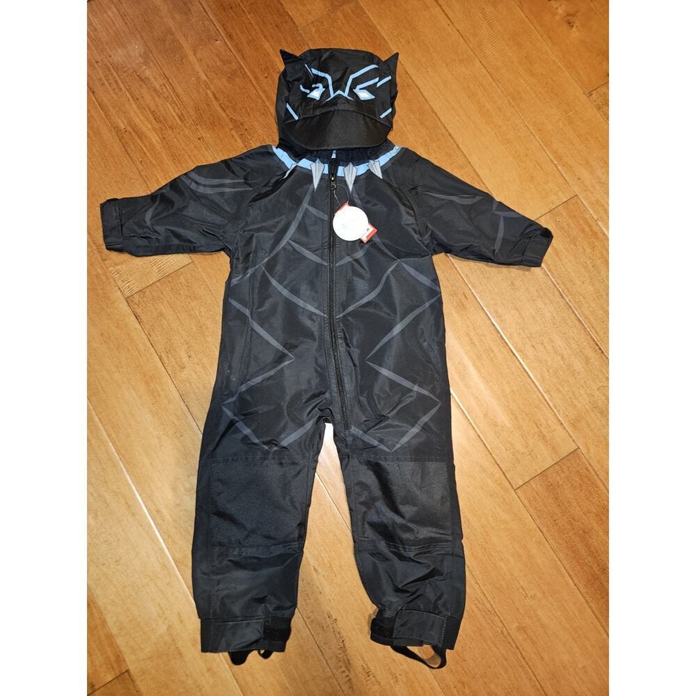 NWT! Cuddle Club Marvel Rain Suit Black Panther 18-24 mo.